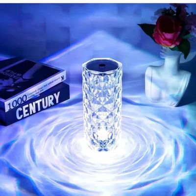 Luminaria Noturna Infantil Abajur Controle Remoto Rgb 16 Cores Cristal Mesa Led Multicolorida Touch Usb Sem Fio Recarreg
