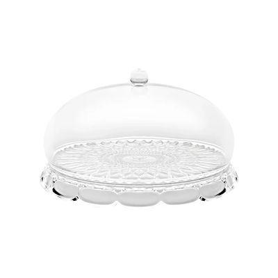 PRATO PARA BOLO GUZZINI COM DOMO SMALL EM ACRÍLICO VANITY ARIA 30CM CLEAR 131801SAR00