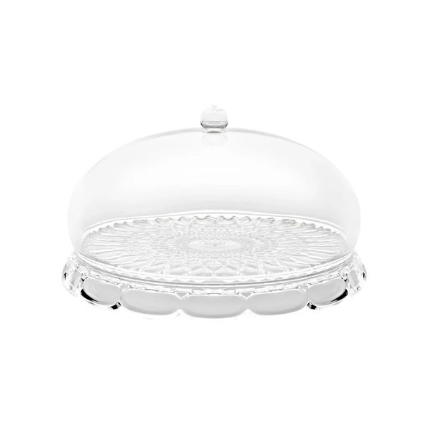 PRATO PARA BOLO GUZZINI COM DOMO SMALL EM ACRÍLICO VANITY ARIA 30CM CLEAR 131801SAR00