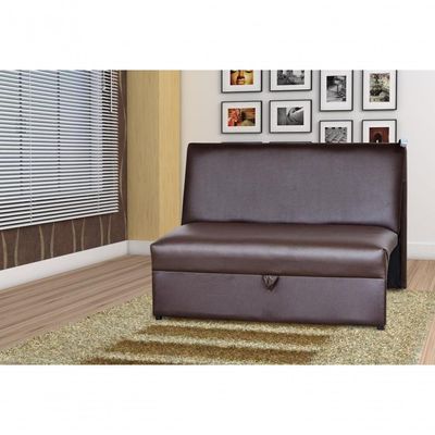 Sofá Cama 2 Lugares Compacro Sem Braço 115 Larg Malu Matrix Sintetico Marrom
