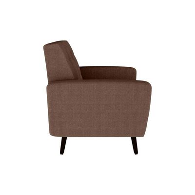 Poltrona Para Descanço Com Pés De Madeira Livia Matrix Boucle Marrom