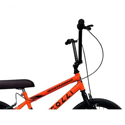 Bicicleta Colli Montadinha Aro 20 Bagageiro Amarelo Neon Laranja