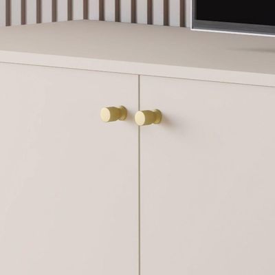 Rack Para Tv Tucupi Off White Pe Dourado - Moveis Jb