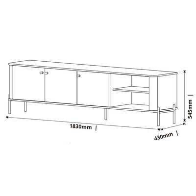 Rack Para Tv Tucupi Off White Pe Dourado - Moveis Jb