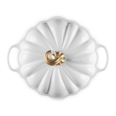 PANELA ABÓBORA LE CREUSET REDONDA EM FERRO FUNDIDO BRANCO 24CM 21238240101441