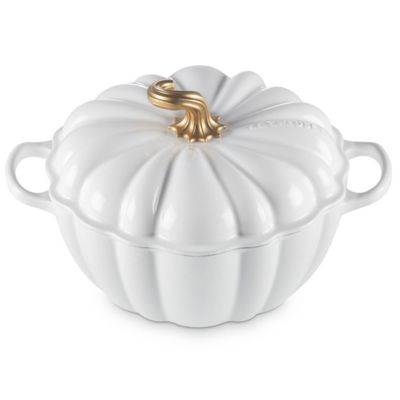 PANELA ABÓBORA LE CREUSET REDONDA EM FERRO FUNDIDO BRANCO 24CM 21238240101441