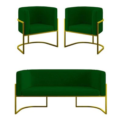 Kit Sofá 2 Lugares + 2 Poltronas Para Recepção Balaqui Verde