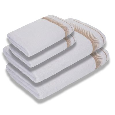 Jogo com  4 Toalhas Luxury Soft Beka 360 g/m² 2 Banho + 2 Rosto Luxo Branco