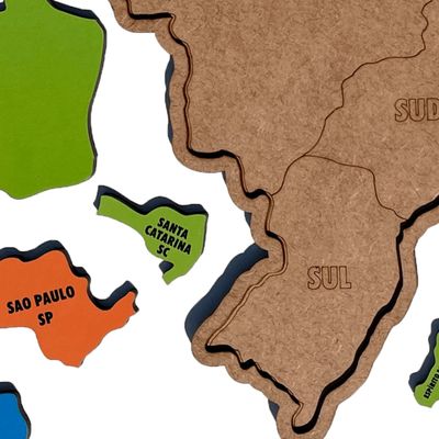 Quebra-cabeça Mapa Com Regiões Estados E Capitais 314.4