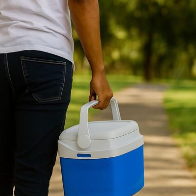 Kit 3 Caixas Térmicas Cooler 32L 12L 5L Bebidas Tropical Soprano Praia Camping Azul