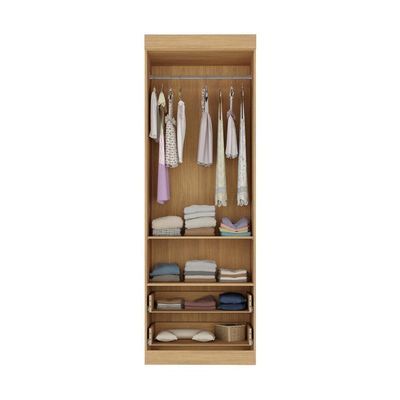 Guarda-roupa Infantil 62cm 2 Portas Com Vidro E 2 Gavetas Pirulito Multimóveis MP4466 Madeirado