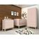 Jogo De Quarto Para Bebê Completo 2 Portas Classic New Rosa Fosco Com Natural - Reller
