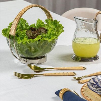 Conjunto De Talheres Copa E Cia Para Salada 2 Peças Garbo Rattan