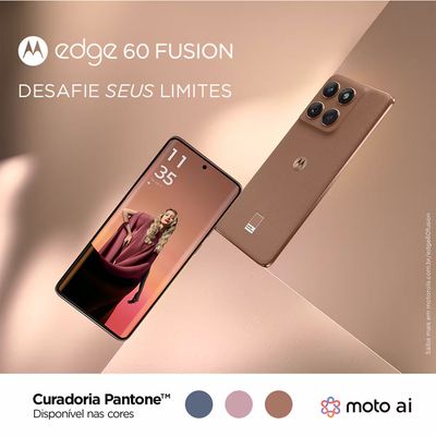 Smartphone Edge 60 Fusion 5G Tela 6,7 256GB Câmera Sony 50MP Pantone Mocha Mouse Motorola Mocha Mousse