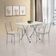 Conjunto Sala de Jantar Mesa Montana Tampo de Vidro 120x80cm e 4 Cadeiras Íris Aço Cromado Aço Nobre Off White/Bege