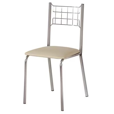 Conjunto Sala de Jantar Mesa Montana Tampo de Vidro 120x80cm e 4 Cadeiras Íris Aço Cromado Aço Nobre Incolor/Bege