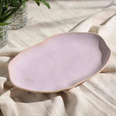 Conjunto de Travessas Oval Rasa Média Porto Brasil Bio Litchi 30x20cm - 4 Peças Rosa