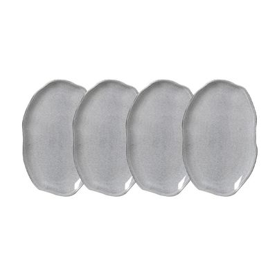 Conjunto de Travessas Oval Rasa Média Porto Brasil Bio Dust 30x20cm - 4 Peças Preto