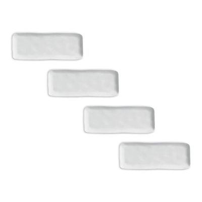Conjunto de Travessas Retangulares Médias Porto Brasil Orgânico New White 33x13cm - 4 peças Branco