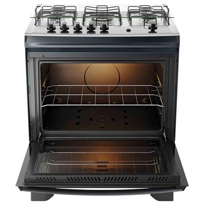 Fogão De Piso 5 Bocas Supreme Titanium Dako Com Mesa Inox Forno 100 Litros Bivolt