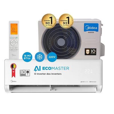 Ar Condicionado Midea Split Hi Wall Inverter Ai Ecomaster 24.000 Btus Frio 38EZVCA24M5 220V