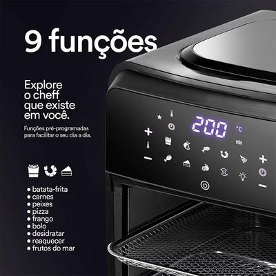 Fritadeira Sem óleo Air Fryer Toutch Eaf12t 220v Eos Com Moedor Sal Ou Pimenta Realce G Tramontina 220v