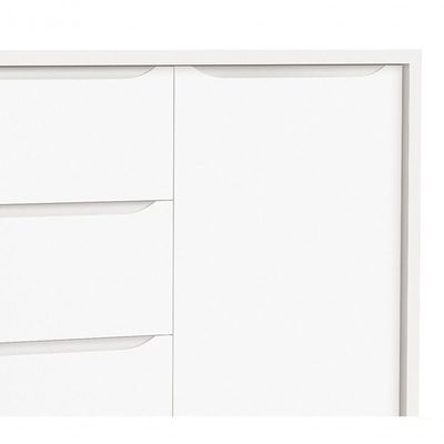 Cômoda Sapateira Théo New Branco Fosco Com Natural - Moveisaqui