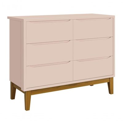 Jogo De Quarto Para Bebê Classic New Rosa Fosco Com Madeira - Moveisaqui