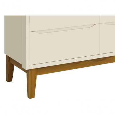 Cômoda 6 Gavetas Classic New Areia Fosco Com Madeira - Reller