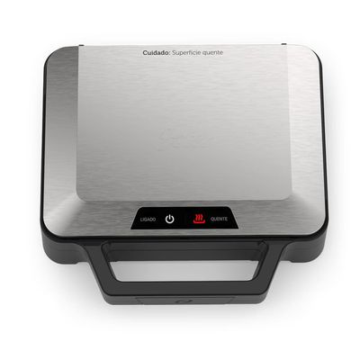 Sanduicheira OSAN500 1000W Chapas Antiaderentes Oster Inox / 110V