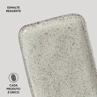 Jogo de 4 Travessas Retangulares 22x9,5cm Stoneware Orgânico Pistache Porto Brasil n/a