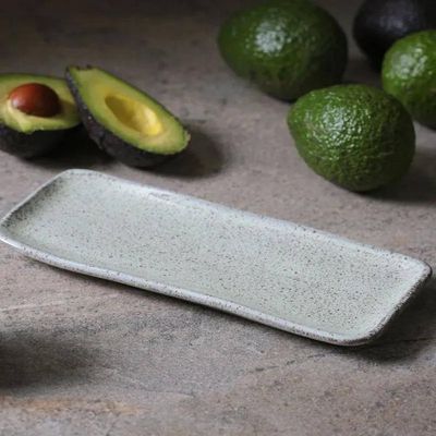 Jogo de 4 Travessas Retangulares 22x9,5cm Stoneware Orgânico Pistache Porto Brasil n/a