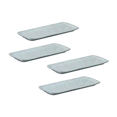 Jogo de 4 Travessas Retangulares 22x9,5cm Stoneware Orgânico Pistache Porto Brasil n/a