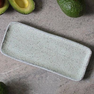 Jogo de 4 Travessas Retangulares 22x9,5cm Stoneware Orgânico Pistache Porto Brasil n/a