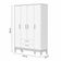 Jogo De Quarto Para Bebe Completo 4 Portas Flip Branco Com Savana