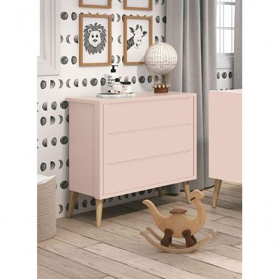 Cômoda Gaveteiro Théo New Rosa Fosco Com Natural - Reller