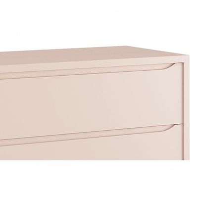 Cômoda Gaveteiro Théo New Rosa Fosco Com Madeira - Moveisaqui