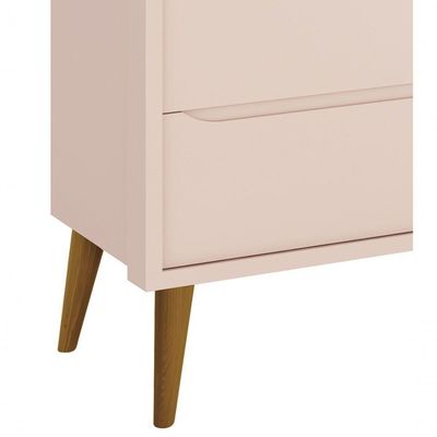 Cômoda Gaveteiro Théo New Rosa Fosco Com Madeira - Moveisaqui
