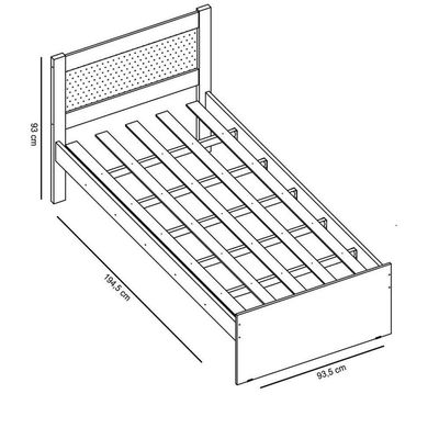 Cama Solteiro Prisma Branco Com Lilás - Jea Móveis