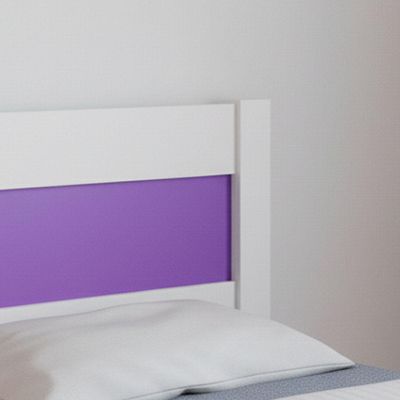 Cama Solteiro Prisma Branco Com Lilás - Jea Móveis