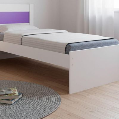 Cama Solteiro Prisma Branco Com Lilás - Jea Móveis