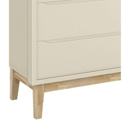 Cômoda Gaveteiro Classic New Areia Fosco Com Natural - Moveisaqui