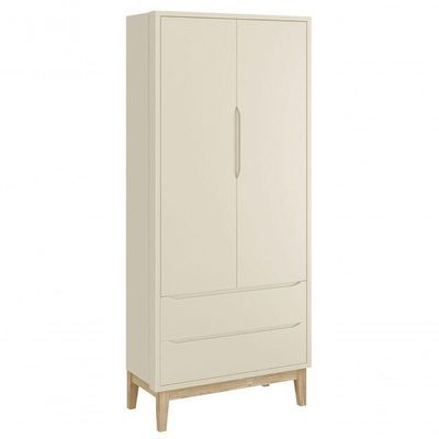 Jogo De Quarto Para Bebê Completo 2 Portas Classic New Areia Fosco Com Natural - Reller