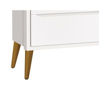 Cômoda Gaveteiro Théo New Branco Fosco Com Madeira - Reller