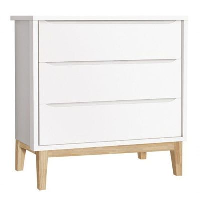 Jogo De Quarto Para Bebê Completo 2 Portas Classic New Branco Fosco Com Natural - Reller