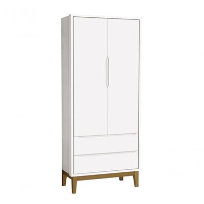 Jogo De Quarto Para Bebê Completo 2 Portas Classic New Branco Fosco Com Madeira - Reller
