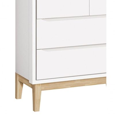 Guarda-roupa Retrô 2 Portas Classic New Branco Fosco Com Natural - Reller
