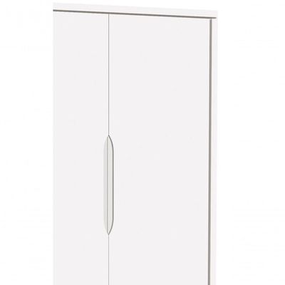 Guarda-roupa Retrô 2 Portas Théo New Branco Fosco Com Madeira - Moveisaqui