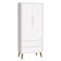 Guarda-roupa Retrô 2 Portas Théo New Branco Fosco Com Madeira - Moveisaqui