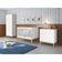 Jogo De Quarto Para Bebê Completo 2 Portas Classic New Branco Fosco Com Natural - Moveisaqui